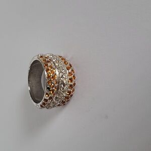 Orange and White Stone Ring (Costume Jewelry)